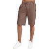 imageYTD Mens Shorts Casual Classic Fit Drawstring Summer Beach Shorts with Elastic Waist and PocketsDeep Coffee
