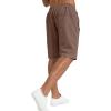 imageYTD Mens Shorts Casual Classic Fit Drawstring Summer Beach Shorts with Elastic Waist and PocketsDeep Coffee