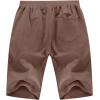 imageYTD Mens Shorts Casual Classic Fit Drawstring Summer Beach Shorts with Elastic Waist and PocketsDeep Coffee