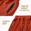 imageYTD Mens Shorts Casual Classic Fit Drawstring Summer Beach Shorts with Elastic Waist and PocketsFlame Red