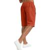 imageYTD Mens Shorts Casual Classic Fit Drawstring Summer Beach Shorts with Elastic Waist and PocketsFlame Red