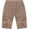 imageYTD Mens Shorts Casual Classic Fit Drawstring Summer Beach Shorts with Elastic Waist and PocketsKhaki