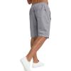 imageYTD Mens Shorts Casual Classic Fit Drawstring Summer Beach Shorts with Elastic Waist and PocketsLight Gray