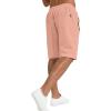 imageYTD Mens Shorts Casual Classic Fit Drawstring Summer Beach Shorts with Elastic Waist and PocketsPink