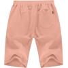 imageYTD Mens Shorts Casual Classic Fit Drawstring Summer Beach Shorts with Elastic Waist and PocketsPink