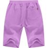 imageYTD Mens Shorts Casual Classic Fit Drawstring Summer Beach Shorts with Elastic Waist and PocketsPurple