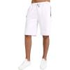 imageYTD Mens Shorts Casual Classic Fit Drawstring Summer Beach Shorts with Elastic Waist and PocketsWhite