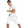 imageYTD Mens Shorts Casual Classic Fit Drawstring Summer Beach Shorts with Elastic Waist and PocketsWhite