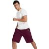 imageYTD Mens Shorts Casual Classic Fit Drawstring Summer Beach Shorts with Elastic Waist and PocketsWine Red