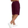 imageYTD Mens Shorts Casual Classic Fit Drawstring Summer Beach Shorts with Elastic Waist and PocketsWine Red