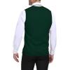 imageYTD Mens Sleeveless Sweater Vest VNeck Casual Cable Knit Button Down Cardigan VestDark Green