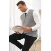 imageYTD Mens Sleeveless Sweater Vest VNeck Casual Cable Knit Button Down Cardigan VestGray