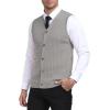 imageYTD Mens Sleeveless Sweater Vest VNeck Casual Cable Knit Button Down Cardigan VestGray