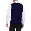 imageYTD Mens Sleeveless Sweater Vest VNeck Casual Cable Knit Button Down Cardigan VestNavy