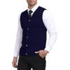 imageYTD Mens Sleeveless Sweater Vest VNeck Casual Cable Knit Button Down Cardigan VestNavy