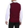 imageYTD Mens Sleeveless Sweater Vest VNeck Casual Cable Knit Button Down Cardigan VestWine Red