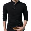 imageYTD Mens Summer Slim Fit Pure Color Short Sleeve Polo Casual TShirts01 Long Sleeve Black
