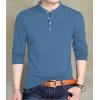 imageYTD Mens Summer Slim Fit Pure Color Short Sleeve Polo Casual TShirts03 Long Sleeve Blue