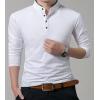 imageYTD Mens Summer Slim Fit Pure Color Short Sleeve Polo Casual TShirts04 Long Sleeve White