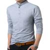 imageYTD Mens Summer Slim Fit Pure Color Short Sleeve Polo Casual TShirts05 Long Sleeve Gray