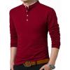 imageYTD Mens Summer Slim Fit Pure Color Short Sleeve Polo Casual TShirts06 Long Sleeve Wine Red