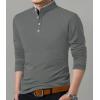 imageYTD Mens Summer Slim Fit Pure Color Short Sleeve Polo Casual TShirts07 Long Sleeve Dark Gray