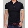 imageYTD Mens Summer Slim Fit Pure Color Short Sleeve Polo Casual TShirtsBlack
