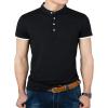 imageYTD Mens Summer Slim Fit Pure Color Short Sleeve Polo Casual TShirtsBlack