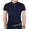 imageYTD Mens Summer Slim Fit Pure Color Short Sleeve Polo Casual TShirtsNavy