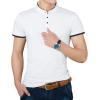 imageYTD Mens Summer Slim Fit Pure Color Short Sleeve Polo Casual TShirtsWhite