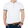 imageYTD Mens Summer Slim Fit Pure Color Short Sleeve Polo Casual TShirtsWhite