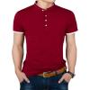 imageYTD Mens Summer Slim Fit Pure Color Short Sleeve Polo Casual TShirtsWine Red