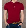 imageYTD Mens Summer Slim Fit Pure Color Short Sleeve Polo Casual TShirtsWine Red