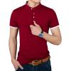 imageYTD Mens Summer Slim Fit Pure Color Short Sleeve Polo Casual TShirtsWine Red