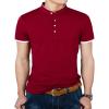 imageYTD Mens Summer Slim Fit Pure Color Short Sleeve Polo Casual TShirtsWine Red