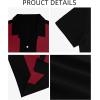 imageYTD Mens Vintage Bowling Shirt Short Sleeve Button Down Summer Cuba Beach ShirtsBlack Wine Red