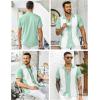 imageYTD Mens Vintage Bowling Shirt Short Sleeve Button Down Summer Cuba Beach ShirtsGreen White