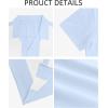 imageYTD Mens Vintage Bowling Shirt Short Sleeve Button Down Summer Cuba Beach ShirtsLight Blue White