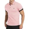 imageYTD Mens Classic Polo Shirt Short Sleeve Shirts Lightweight Slim Fit Casual TopsCpink