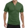 imageYTD Mens LongShort Sleeve Henley Shirts Casual Fashion Beach Yoga Loose Fit TShirtsA2 Green