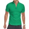 imageYTD Mens LongShort Sleeve Polo Shirts QuarterZip Casual Slim Fit Mock Neck Basic Designed Cotton ShirtsA1green