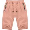 imageYTD Mens Shorts Casual Classic Fit Drawstring Summer Beach Shorts with Elastic Waist and PocketsPink