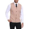 imageYTD Mens Sleeveless Sweater Vest VNeck Casual Cable Knit Button Down Cardigan VestApricot