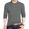 imageYTD Mens Summer Slim Fit Pure Color Short Sleeve Polo Casual TShirts07 Long Sleeve Dark Gray