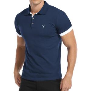 imageYTD Mens Classic Polo Shirt Short Sleeve Shirts Lightweight Slim Fit Casual Tops02 Grey Blue