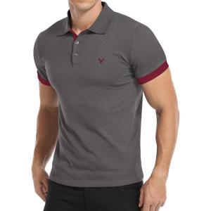 imageYTD Mens Classic Polo Shirt Short Sleeve Shirts Lightweight Slim Fit Casual Tops03 Dark Gray