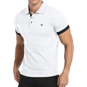 imageYTD Mens Classic Polo Shirt Short Sleeve Shirts Lightweight Slim Fit Casual Tops04 White