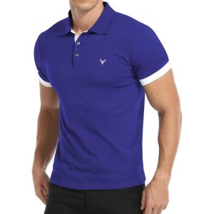 imageYTD Mens Classic Polo Shirt Short Sleeve Shirts Lightweight Slim Fit Casual Tops06 Royal Blue