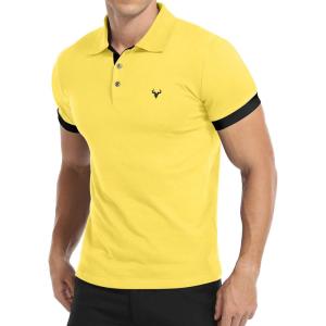 imageYTD Mens Classic Polo Shirt Short Sleeve Shirts Lightweight Slim Fit Casual Tops07 Yellow