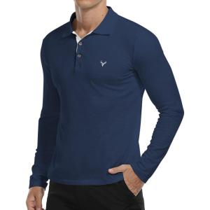 imageYTD Mens Classic Polo Shirt Short Sleeve Shirts Lightweight Slim Fit Casual TopsA1navy Blue